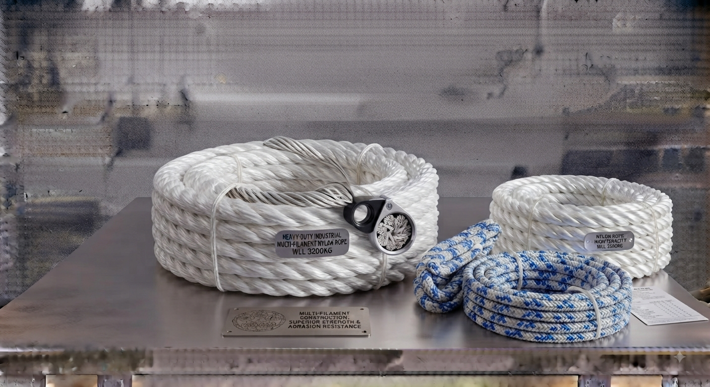 Heavy-Duty Industrial Multi-Filament Nylon Rope